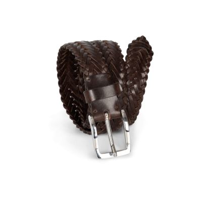 Ceinture tressée en cuir