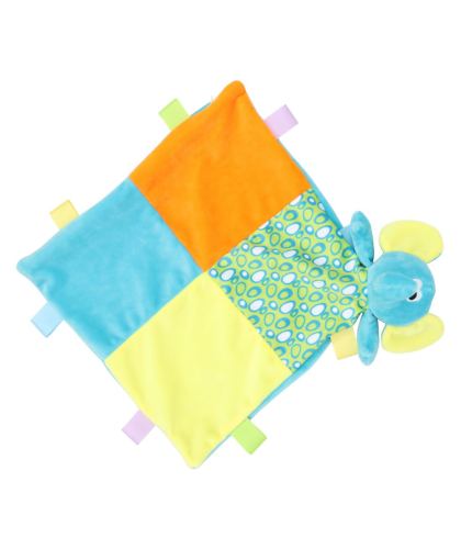 Doudou plat multicolore éléphant